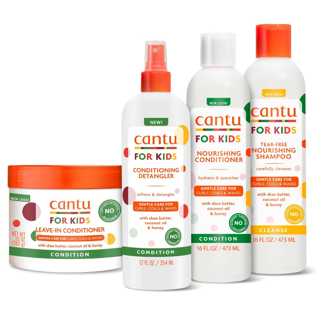 Kids Haircare Set - Large Shampoo, Conditioner, Detangler & Leave-In
